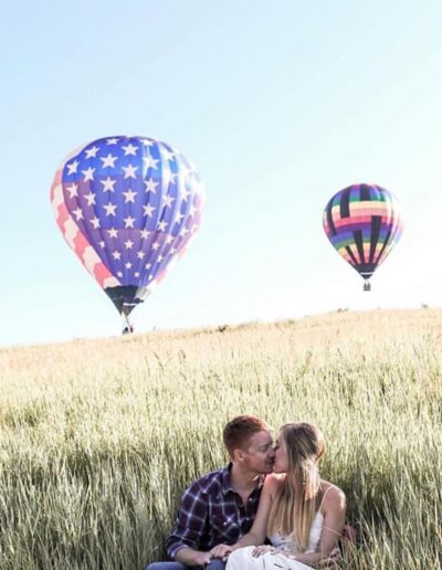 A Couple and Hot Air Balloons
